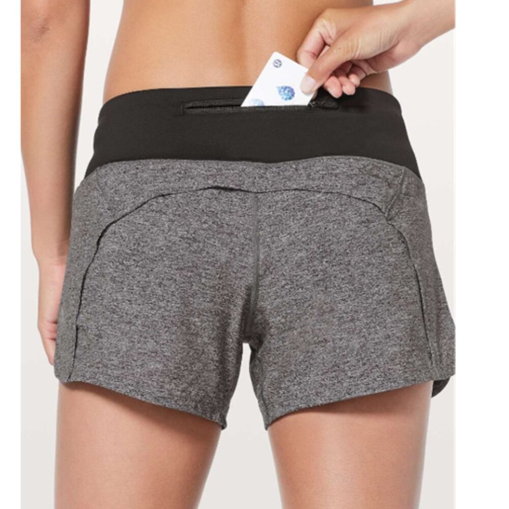 Lululemon Run Times Short II *4" Heather Lux Multi Black / Black